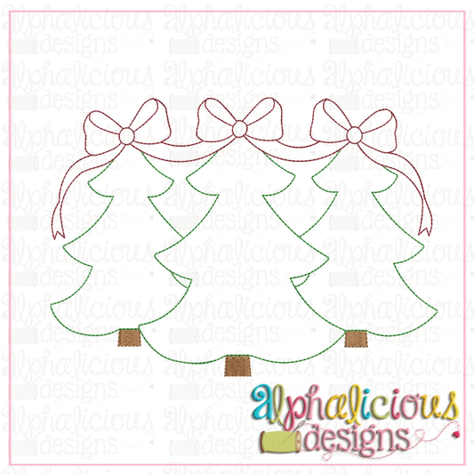 Tree Farm Trio with Bow-Triple Bean