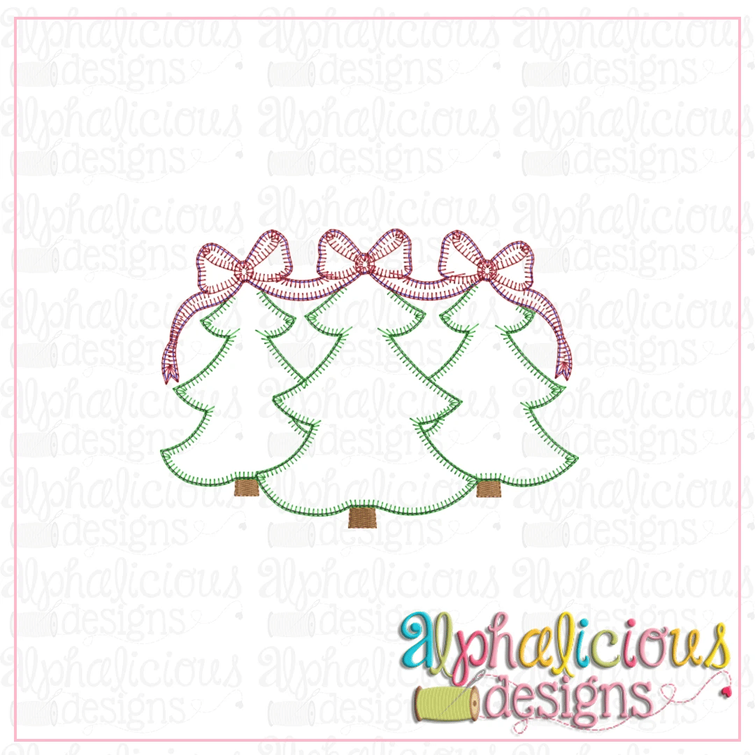 Tree Farm Trio with Bow-Blanket