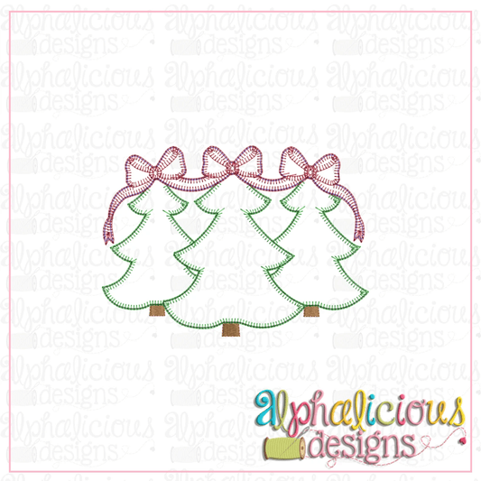 Tree Farm Trio with Bow-Blanket