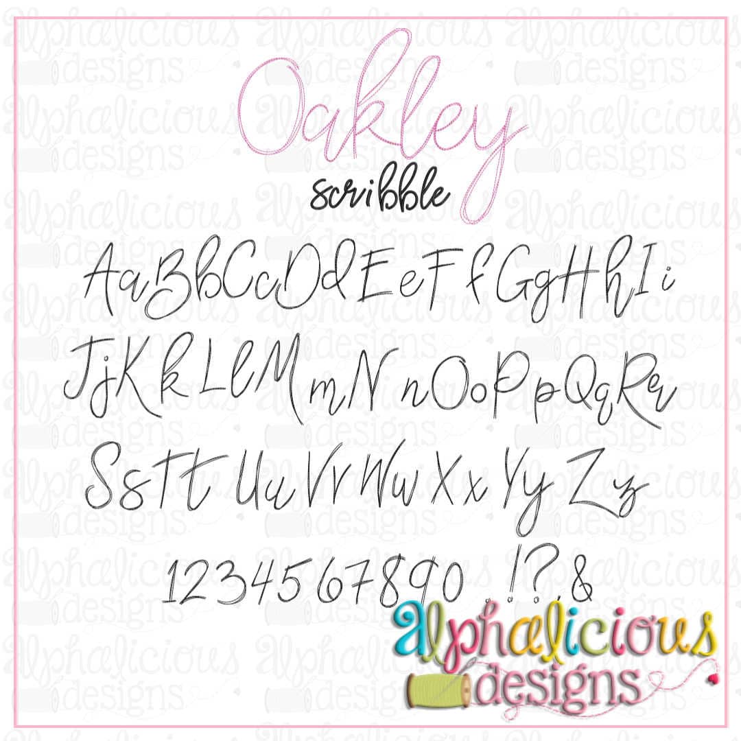 Oakley Scribble Embroidery Font