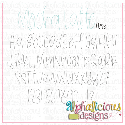 Mocha Latte Floss Embroidery Font