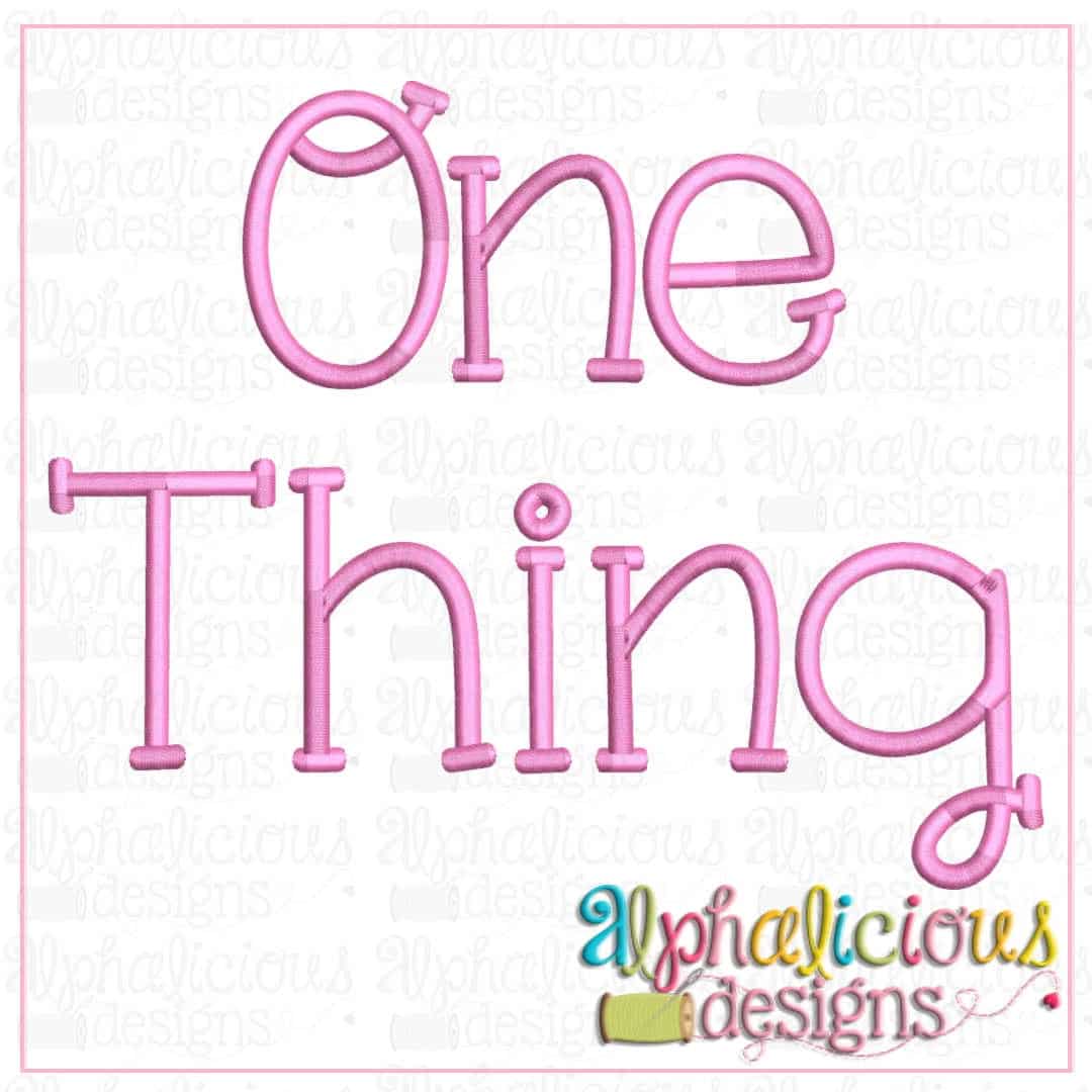 One Thing Embroidery Font