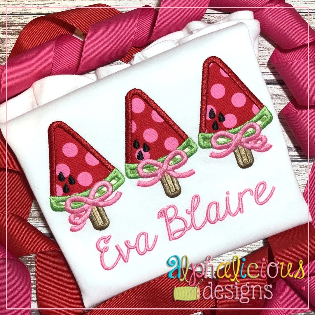 Watermelon on a Stick with Bows-Satin