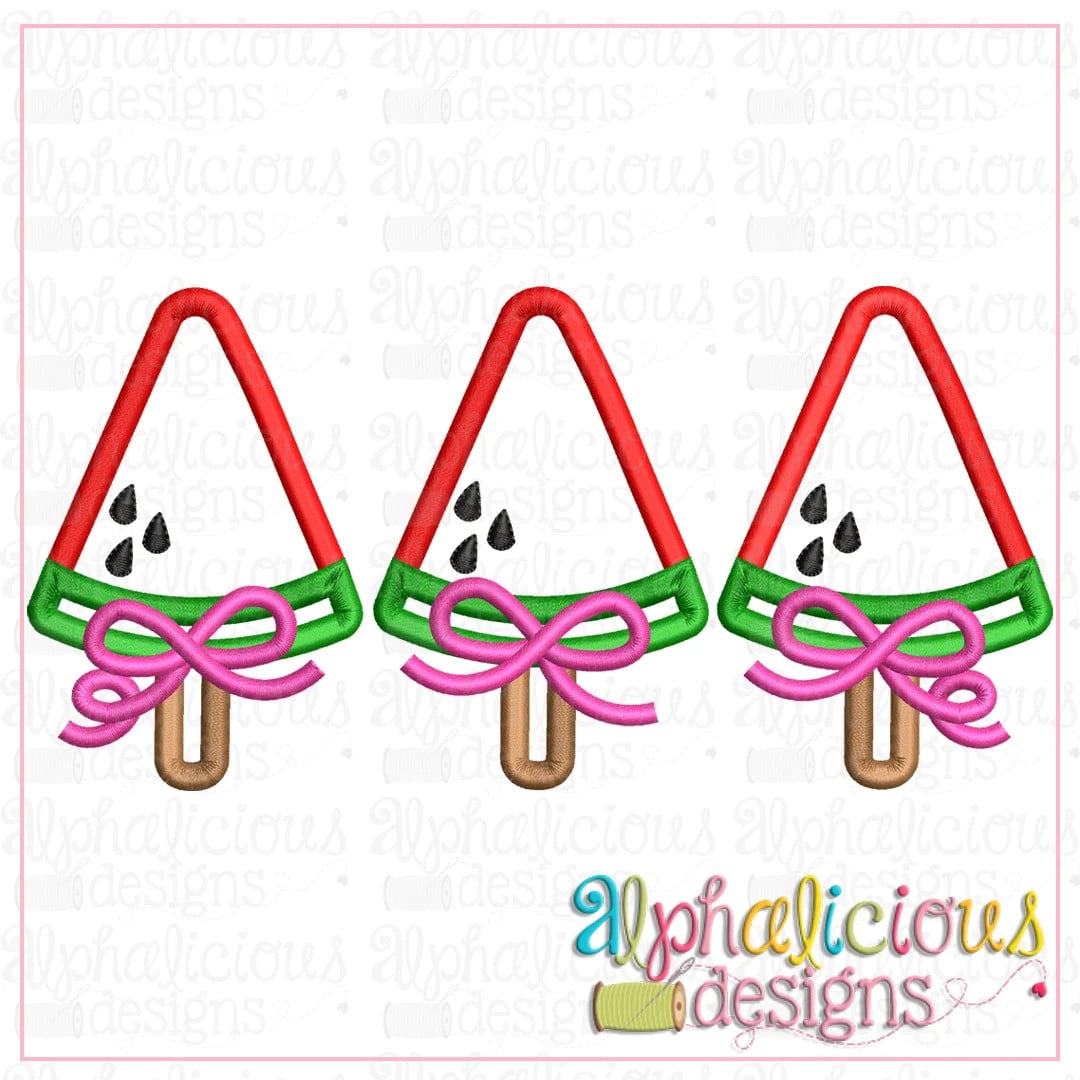 Watermelon on a Stick with Bows-Satin
