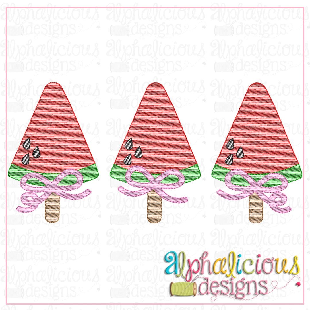 Watermelon on a Stick with Bows-Sketch