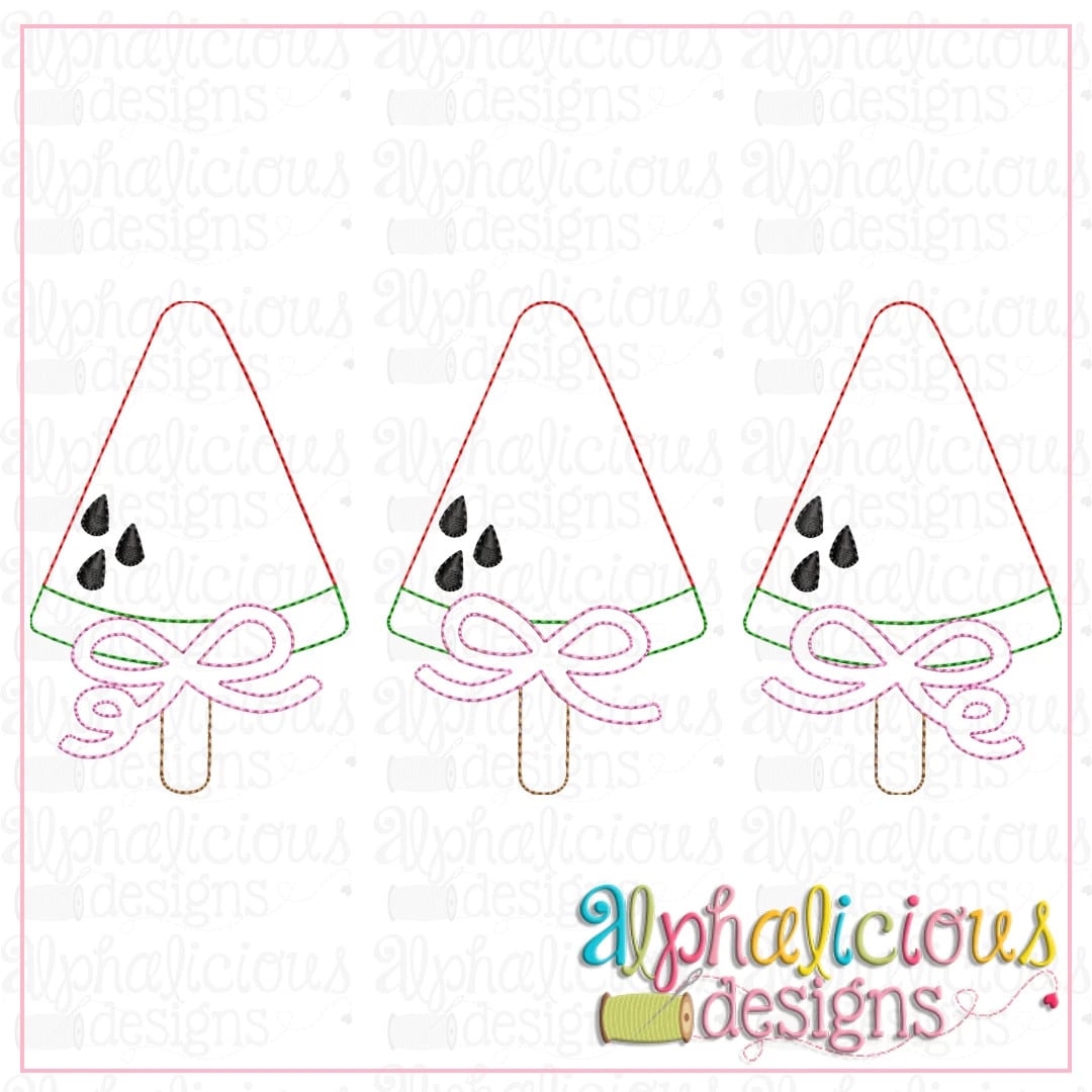 Watermelon on a Stick with Bows-Triple Bean
