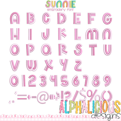 Sunnie Embroidery Font - All Sizes