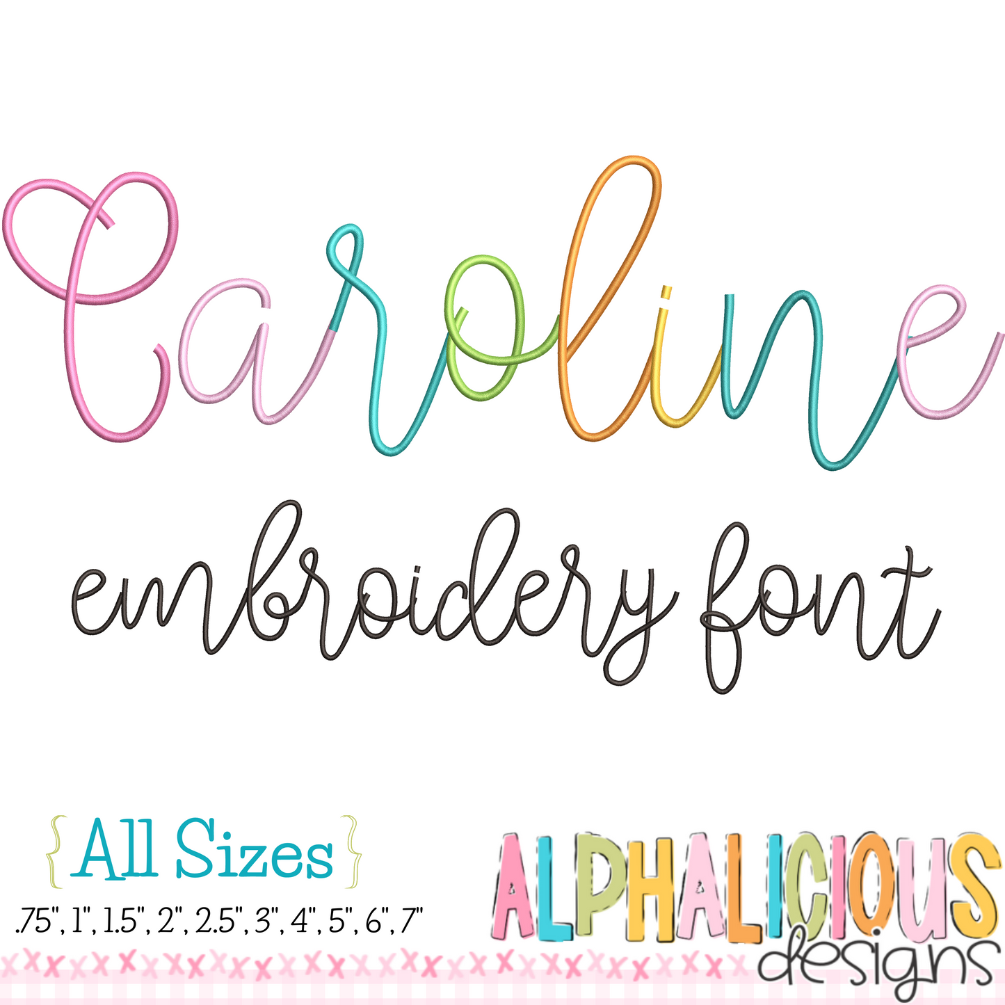 Caroline Embroidery Font - All Size