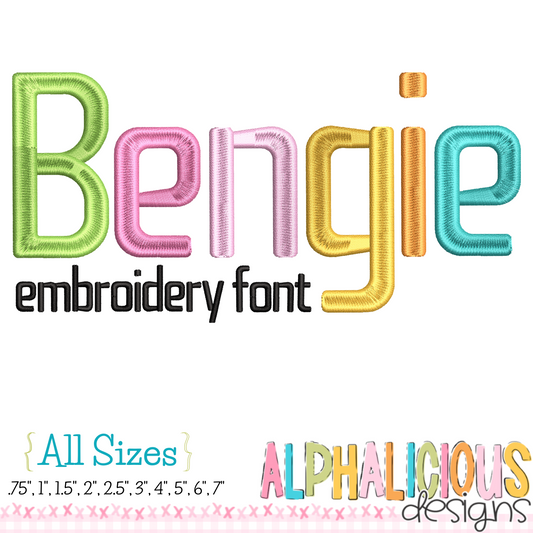 Bengie Embroidery Font - All Sizes