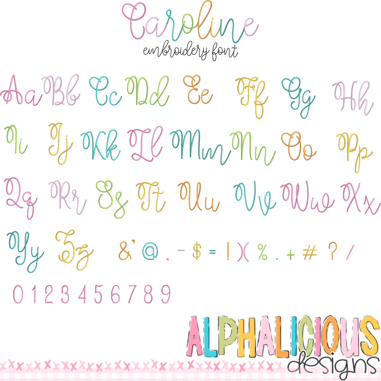 Caroline Embroidery Font - All Size