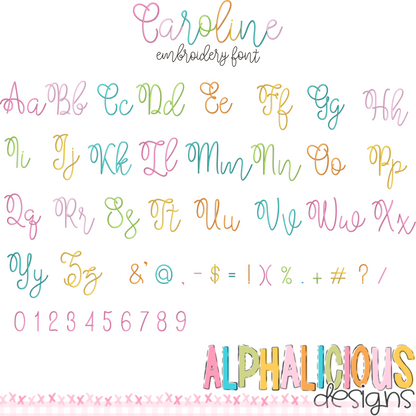 Caroline Embroidery Font - All Size