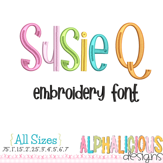 Susie Q Embroidery Font