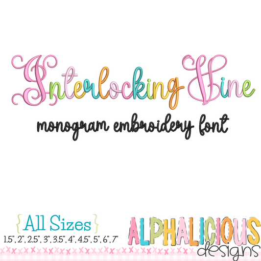 Interlocking Vine Monogram Embroidery Font