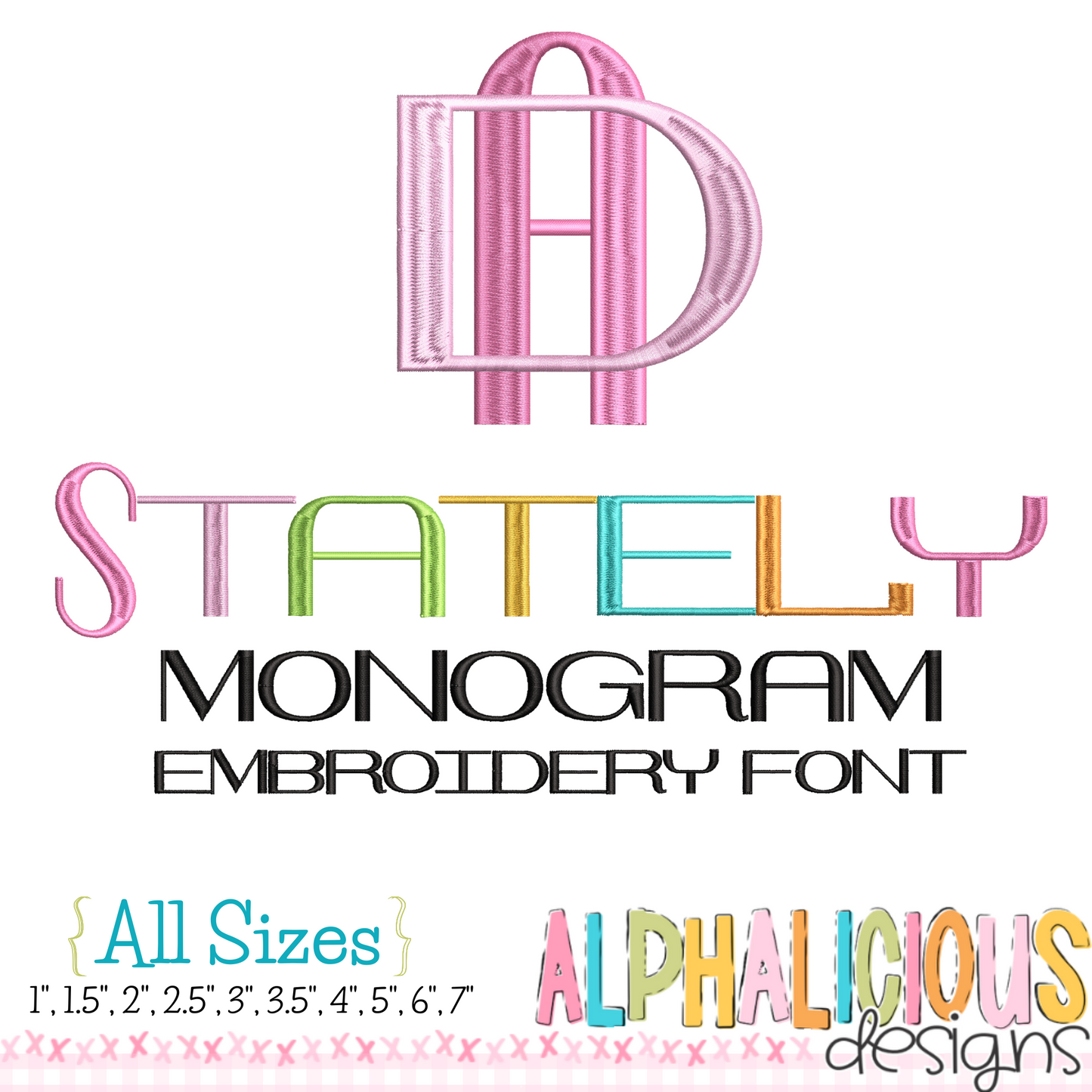 Stately Monogram Embroidery Font