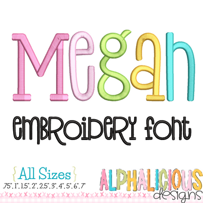 Megan Embroidery Font