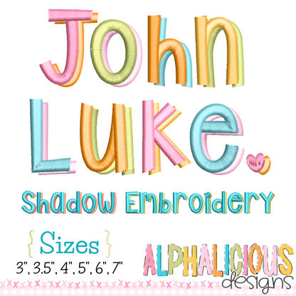 John Luke Shadow Embroidery Font