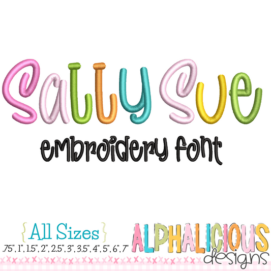 Sally Sue Embroidery Font