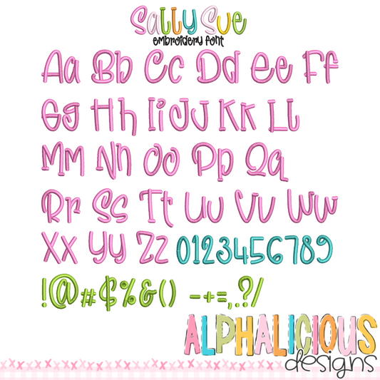 Sally Sue Embroidery Font