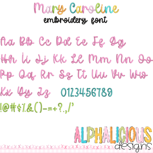 Mary Caroline Emb Font