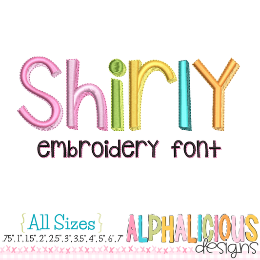 Shirly Embroidery Font- Satin