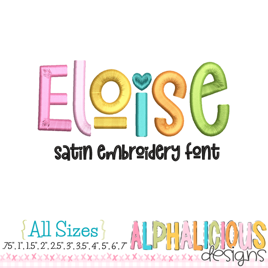 Eloise Embroidery Font- Satin