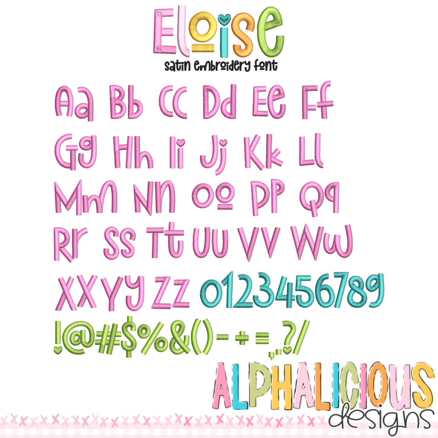 Eloise Embroidery Font- Satin