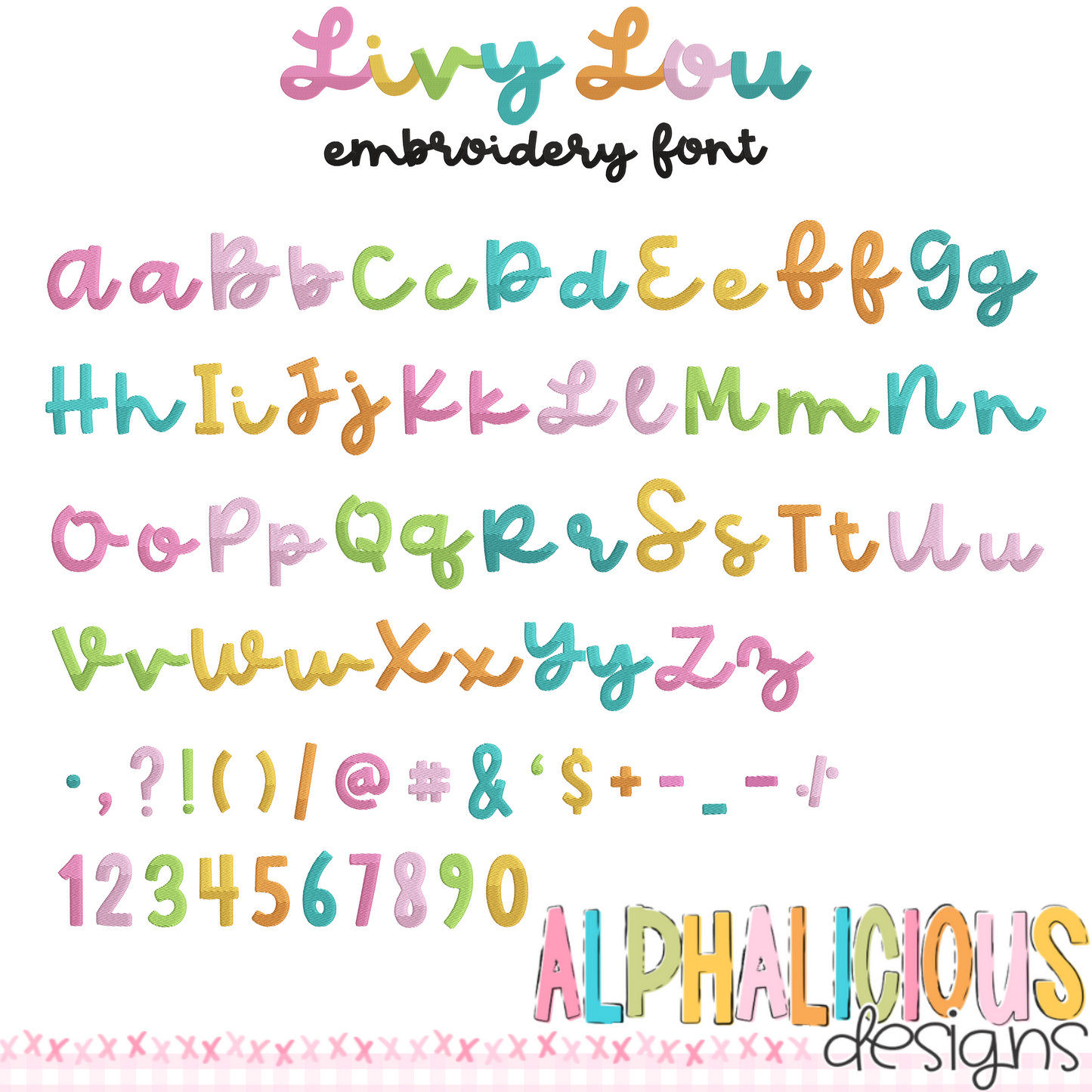 Livy Lou Embroidery Font - All Sizes