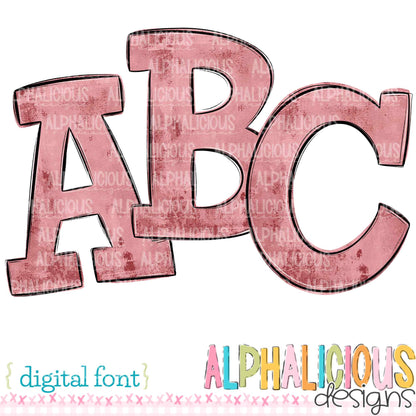 Whimsy- Blush Solid- Doodle Font