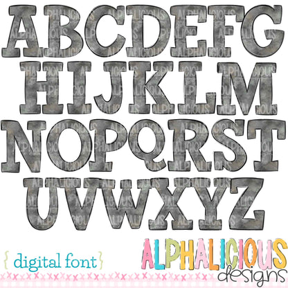 Whimsy- Gray Solid- Doodle Font