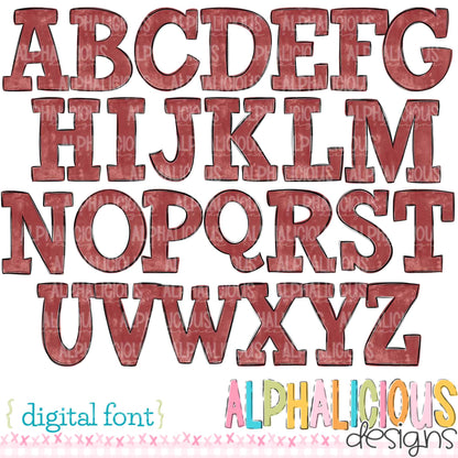 Whimsy- Red Solid- Doodle Font