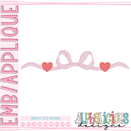 Coquette Bow with Hearts- Sketch