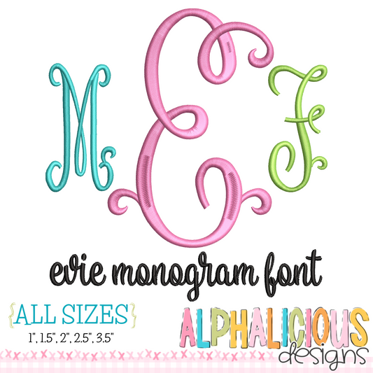 Evie Monogram Embroidery Font
