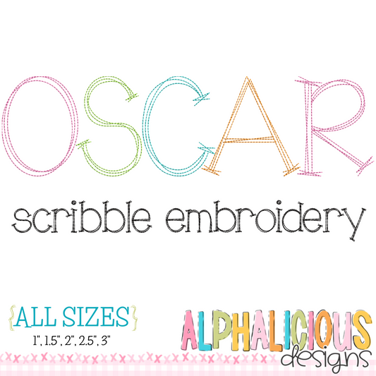 Oscar Scribble Vintage Embroidery Font