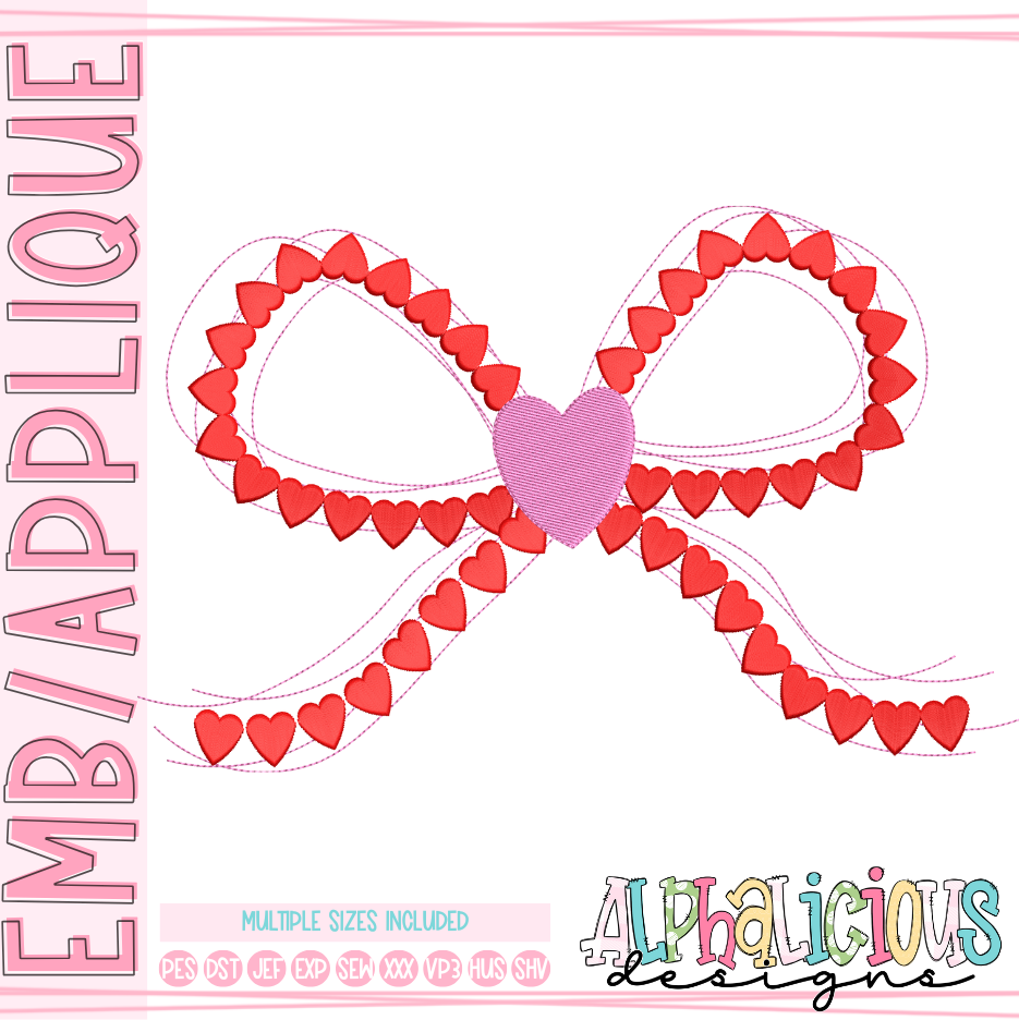 True Love Heart Bow- Scribble