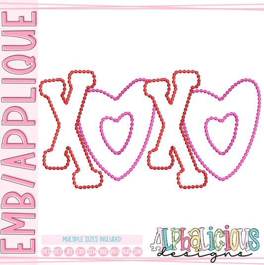 Valentine's XOXO- Applique- Pearl