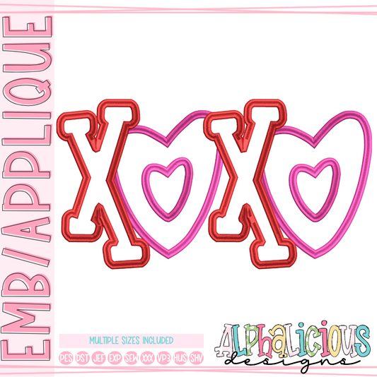 Valentine's XOXO- Applique- Satin