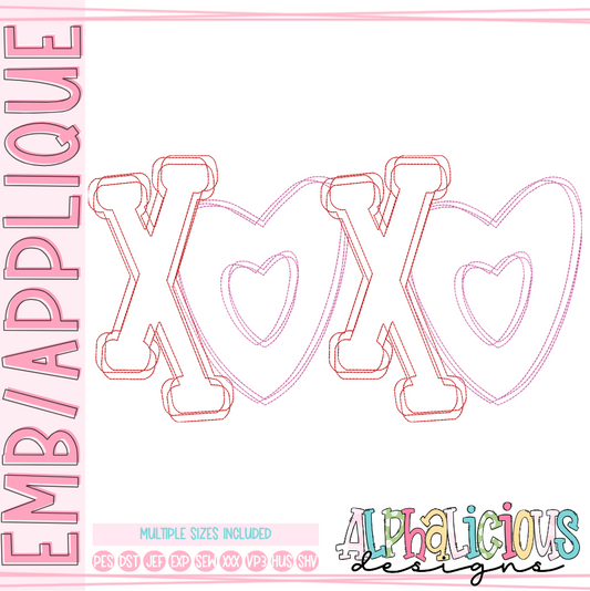 Valentine's XOXO- Embroidery- Scribble