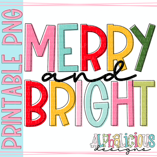 Merry and Bright- PNG