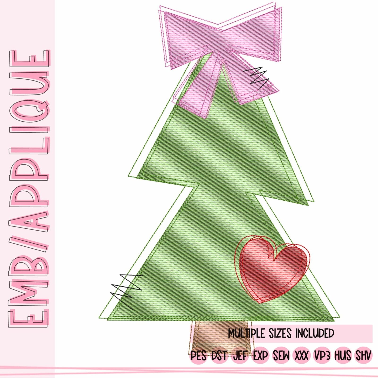 Funky Trees with Bow and Heart - Sketch – Alphalicious Designs