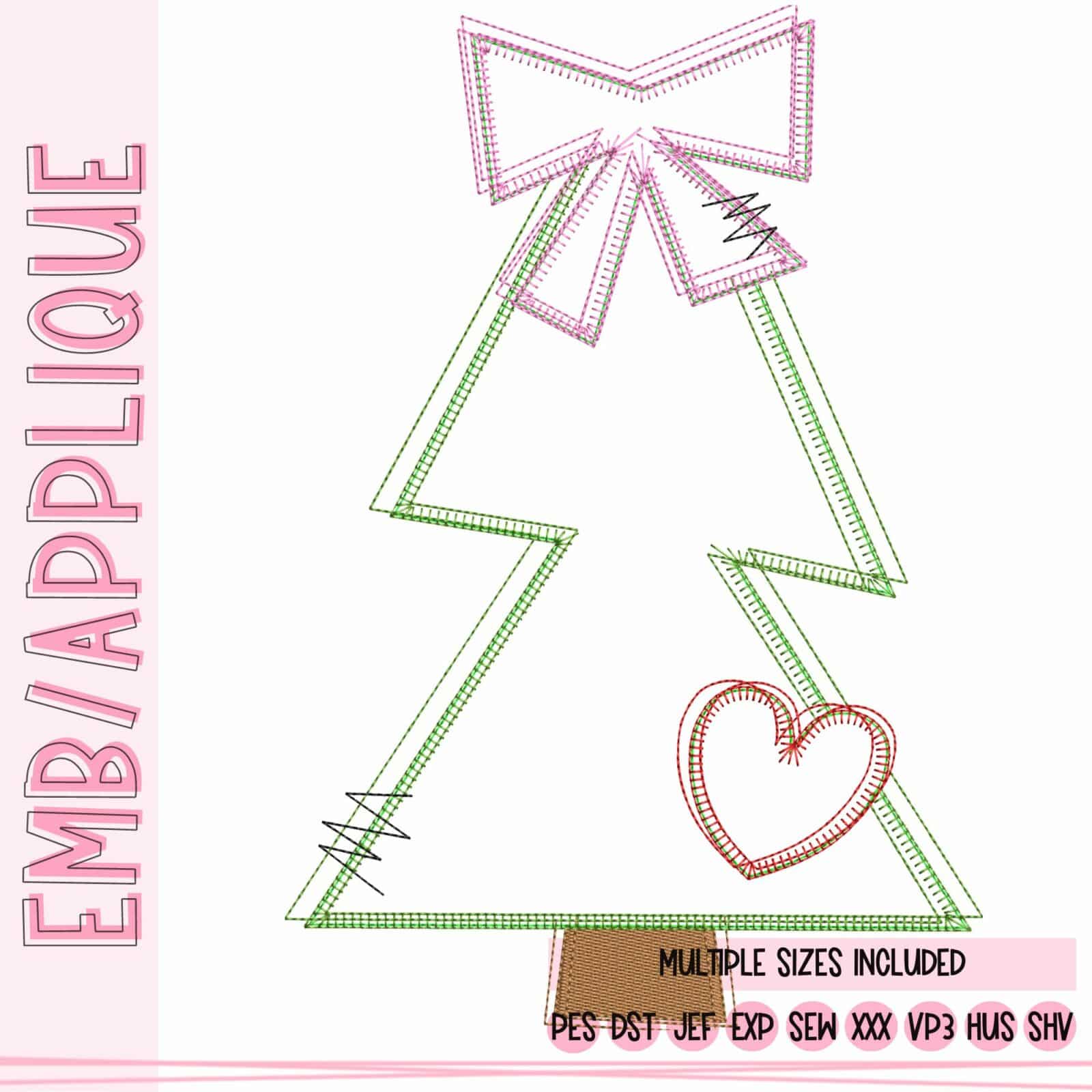 Funky Tree Templete Funky Trees with Bow and Heart - Blanket – Alphalicious Designs