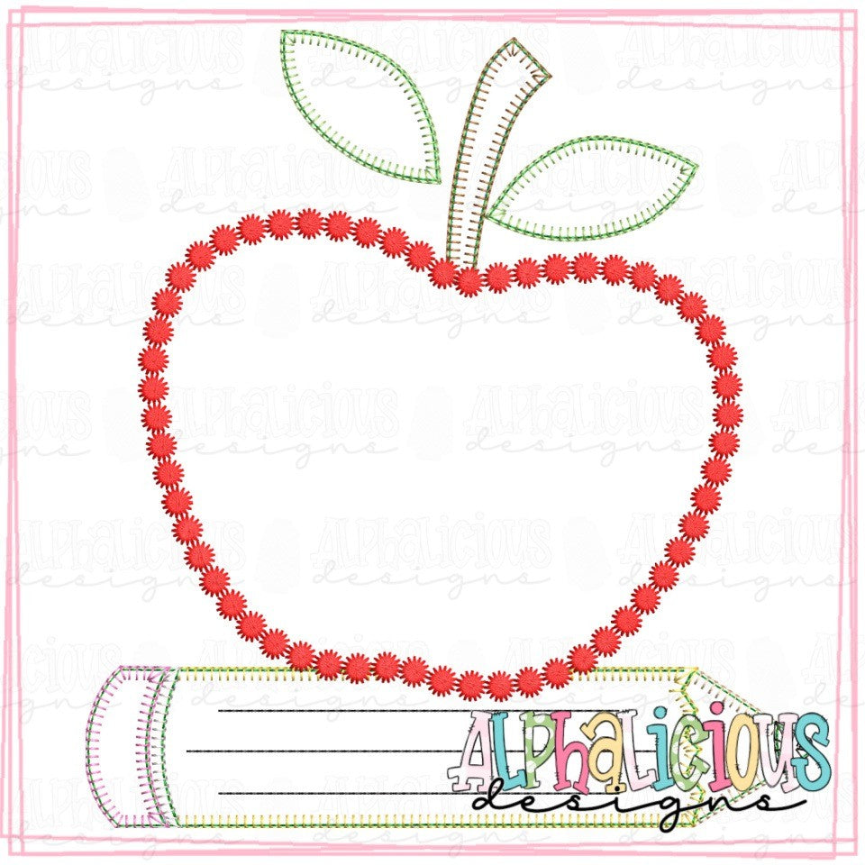 Apple on Pencil - French Knot - Blanket