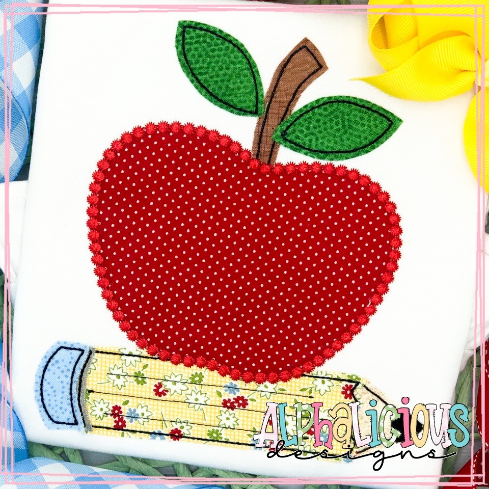 Apple on Pencil - French Knot - Triple Bean