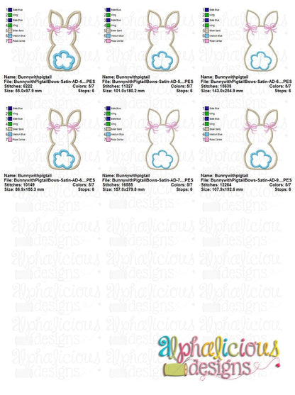 Bunny with Pigtail Bows - Satin
