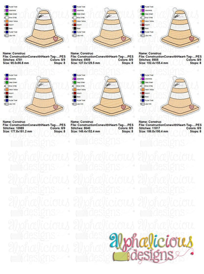 Construction Cone with Heart - MINI - Sketch