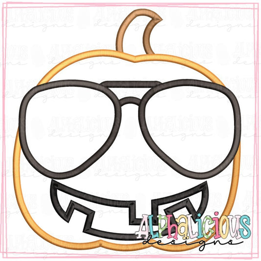 Cool Pumpkin with Glasses - Satin