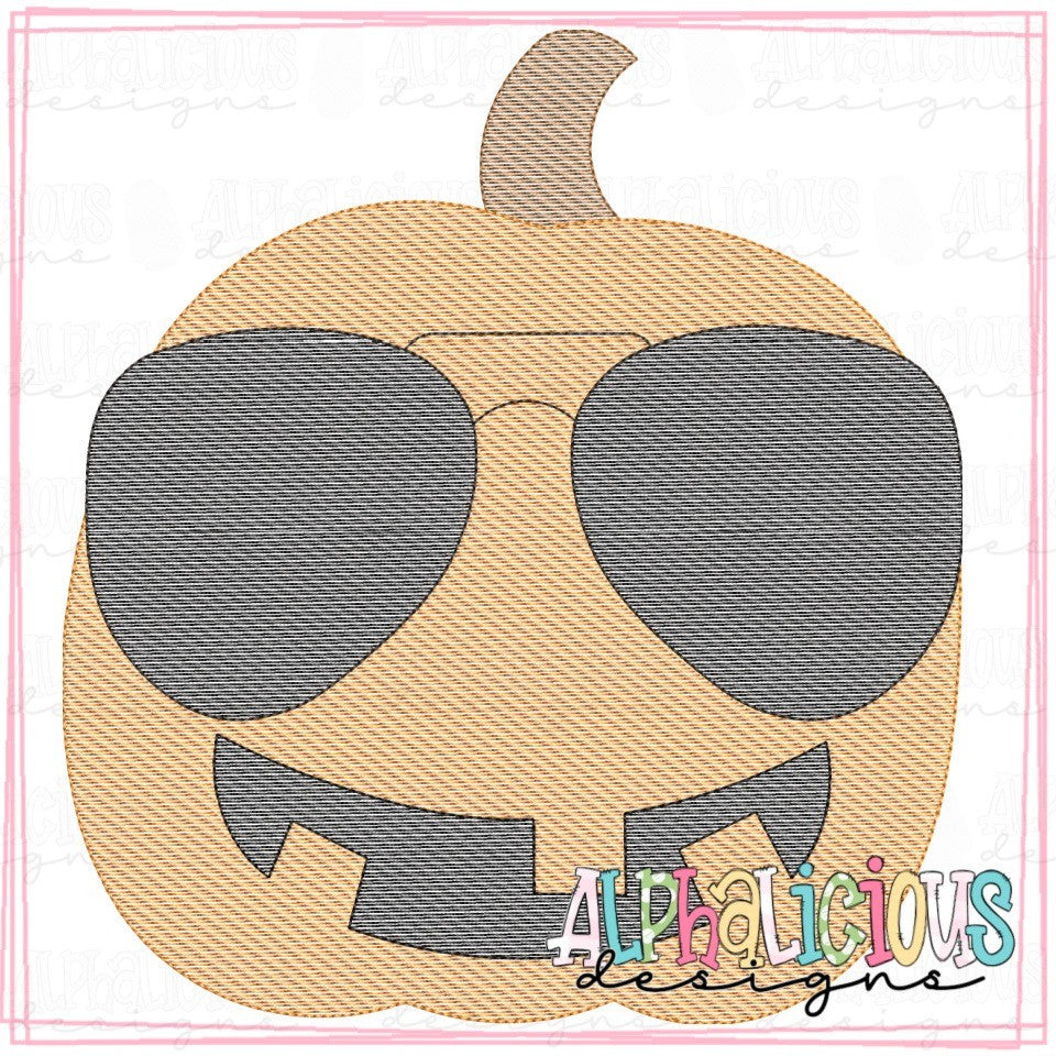 Cool Pumpkin with Glasses - Sketch