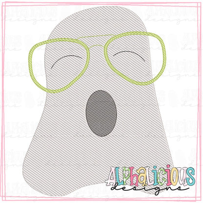 Cute Ghost with Glasses - Sketch