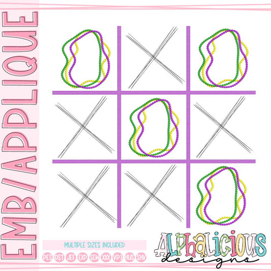 Tic Tac Toe - Mardi Gras Beads - Sketch