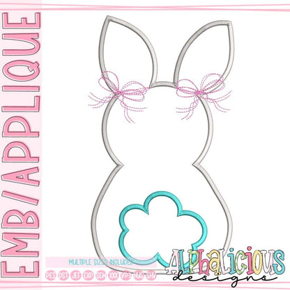 Bunny with Pigtail Bows - Satin