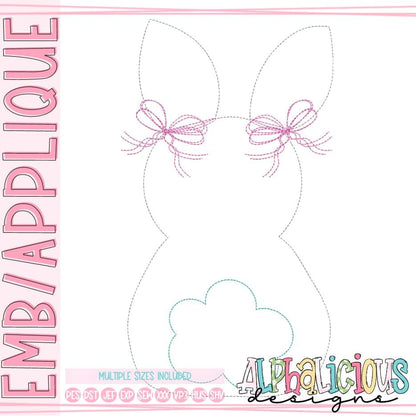 Bunny with Pigtail Bows - Triple Bean